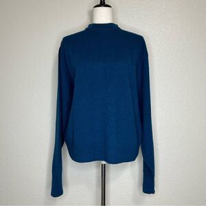 Van Heusen Wool Blend Blue Mock Neck Sweater